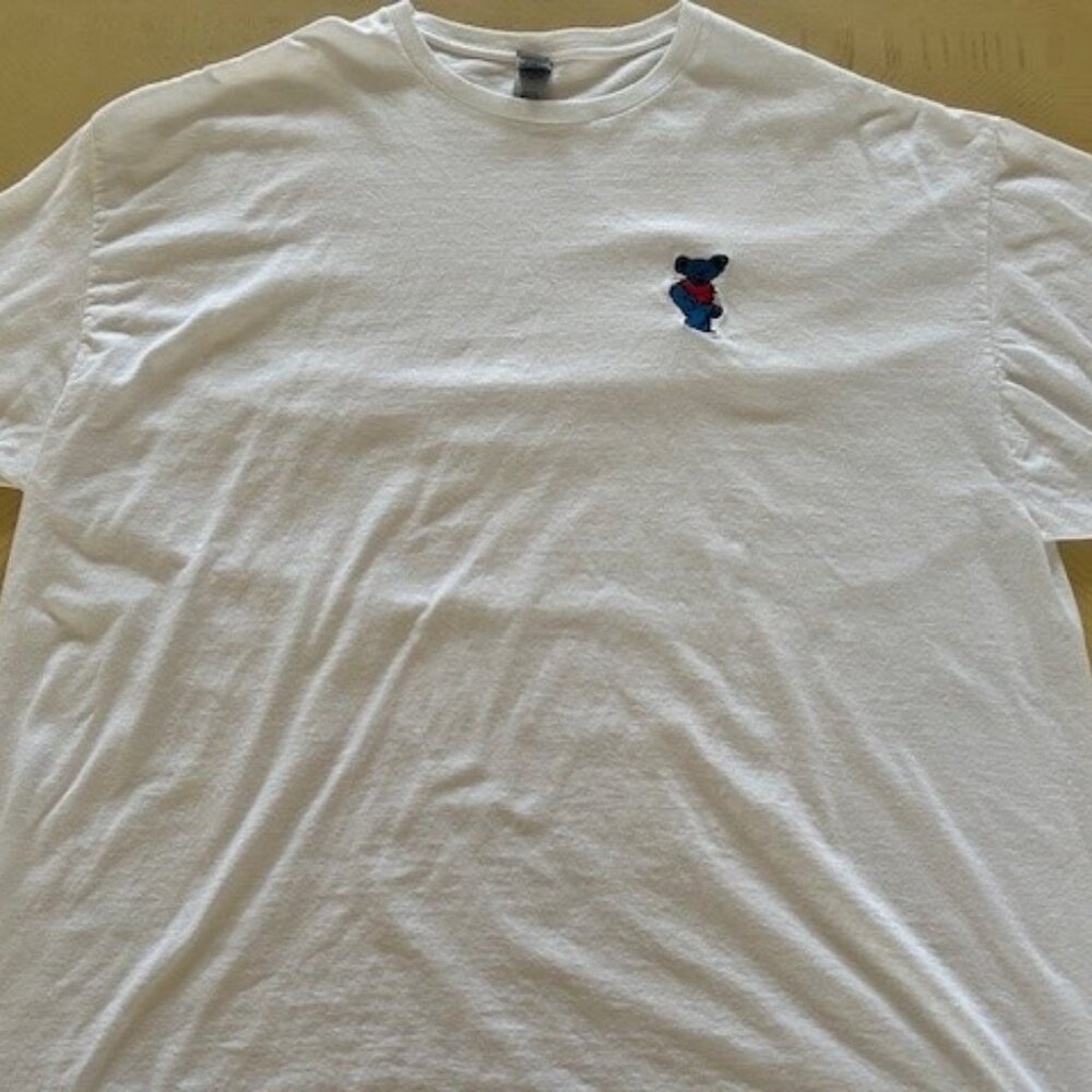 Gildan Men's Size 3XL White Grateful Dead with Blue Dancing Bear T-Shirt EUC